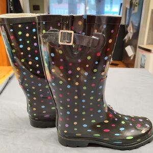 Merona Black Polka Dot Rain Boots